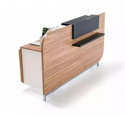 Nowoczesny Stół Recepcyjny Luksusowe Biuro Drewno Meble Brązowy Recepcja Stylowy