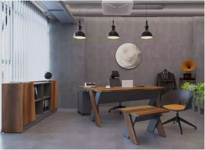 Biurko stolik kawowy Półka na książkę Study Office Modern Brown