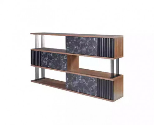 Szafka na dokument Półki Drewno Design Nowość Szafa Office System Meble Meble