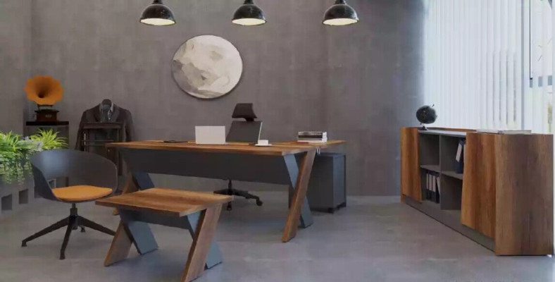 Studium Półka na książki Szafa Drewno Półka Gablota Brown Modern