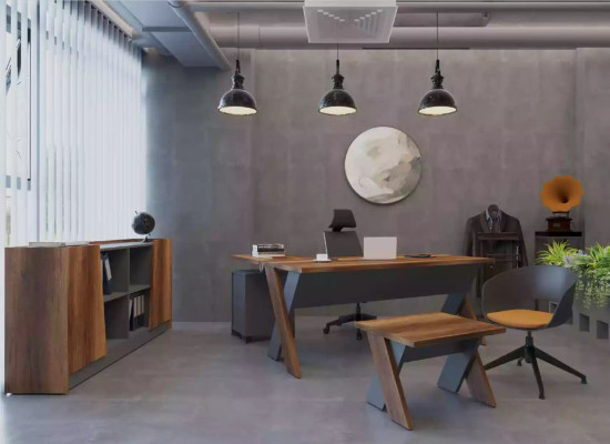 Studium Półka na książki Szafa Drewno Półka Gablota Brown Modern