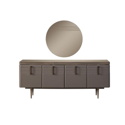 Kredens Szary Szafa Lustro Kredens Drewno Ustawić Kredens