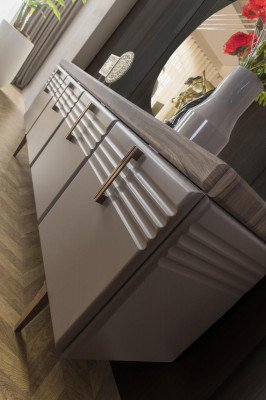 Kredens Szary Szafa Lustro Kredens Drewno Ustawić Kredens