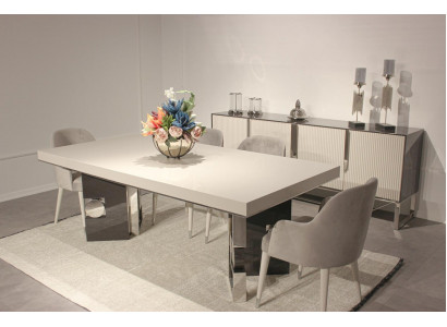 jadalnia Design Zestaw 6 szt. Design Stół obiadowy z 4х Krzesła Nowoczesny kredens