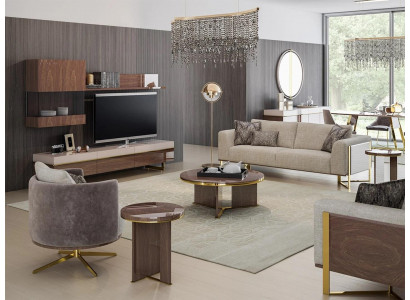 Salon Zestaw sofowy Meble tapicerowane Sofa trzyosobowa kanapa projekt Fotel