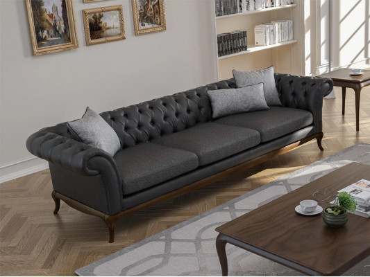 Sofa do salonu kanapa czteroosobowa szara meble designerskie meble tapicerowane