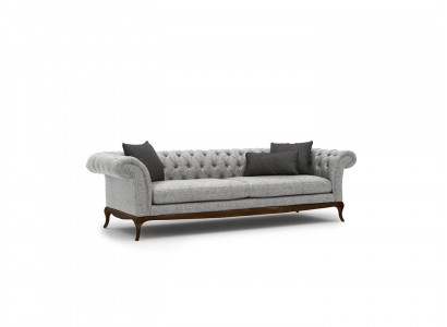 Szara Sofa Trzyosobowa Meble do Salonu Chesterfield Meble Meble tapicerowane