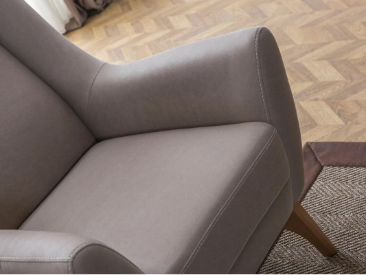 Luksusowy Fotel Szary sztuczna skóra Design Meble Meble do Salonu Meble tapicerowane