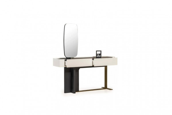 Toaletka Toaletka Stół konsolowy Lustro Drewno Biały Design Set