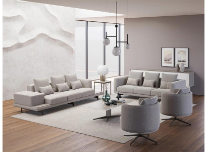 Komplet 6 sztuk 2x sofa trzyosobowa nowa 2x Fotel luksusowy stolik kawowy do salonu