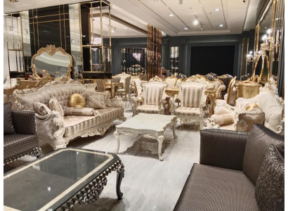 Designerski Zestaw do Salonu Sofy Stylowy Fotel Nowoczesny stolik kawowy Zestaw sofowy