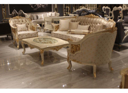 Nowoczesny luksusowy zestaw sofowy 2x Sofa 3 miejsce do siedzenia Zestaw do salonu Noble Krzesło