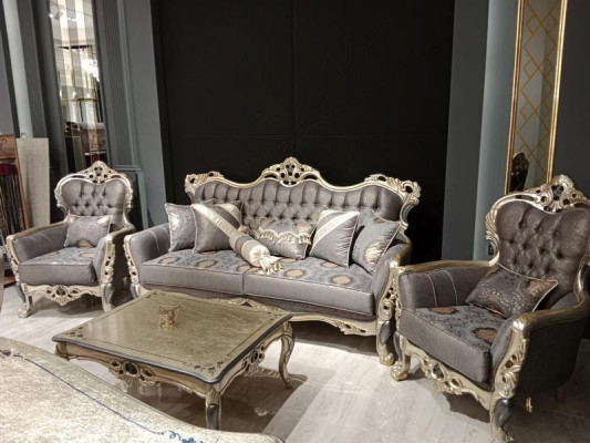 Designerski zestaw do salonu Zestaw sofowy zestaw Zestaw sofowy 3+3+1+1 2x sofy 2x fotel