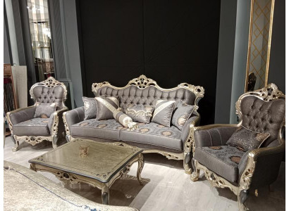 Designerski zestaw do salonu Zestaw sofowy zestaw Zestaw sofowy 3+3+1+1 2x sofy 2x fotel