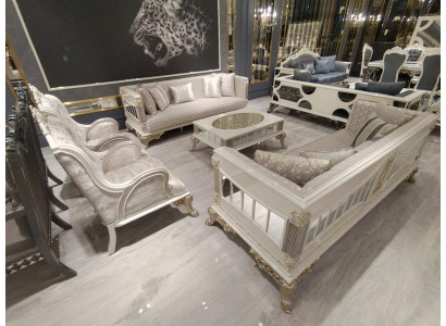 Wysokiej jakości komplet mebli do salonu 2x sofa + fotel ekskluzywny komplet do salonu