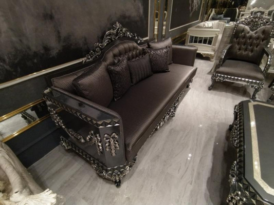 Eleganckie sofy do salonu 3+3 miejsce do siedzenia Stylowy komplet 2x sofy Nowość