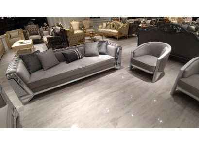 Premium Meble zestaw do salonu 3+3+1 siedziska Zestaw sofowy 2x sofy Fotel