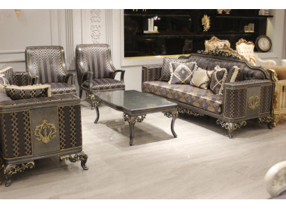 Zestaw wypoczynkowy Deluxe 3+3 miejsce do siedzenia Nowoczesna sofa Elegancki salon