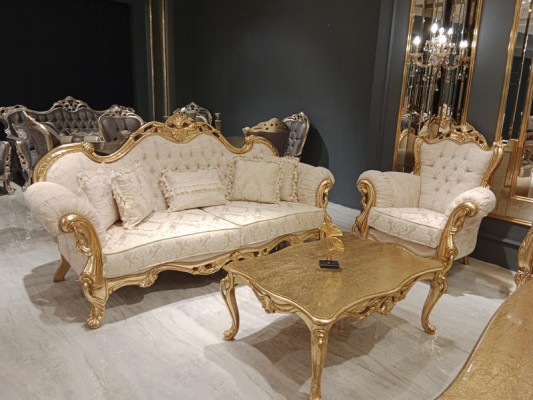 Sofa 3+3 miejsce do siedzenia Chesterfield luksusowa sofa 2-częściowa. Zestaw sofowy Classic Meble Nowość