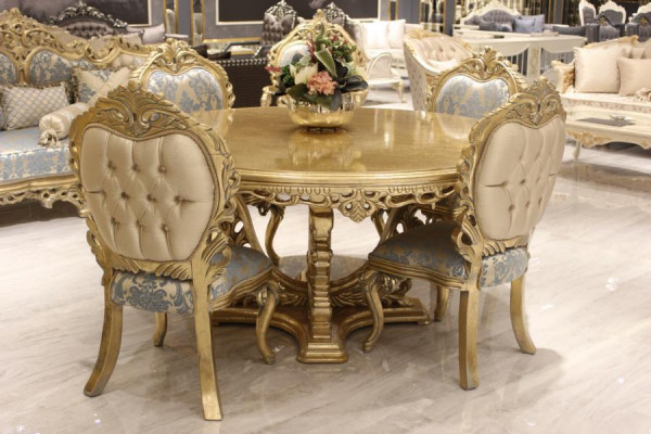 komplet jadalnia 7 szt. Stół obiadowy +6x Krzesła Designer Drewno Krzesło Ustawić Meble Nowe
