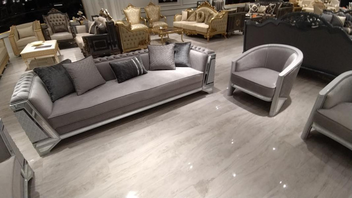 Chic Meble Zestaw sofowy zestaw 3+1+1 Zestaw sofowy 2x Fotel Grey