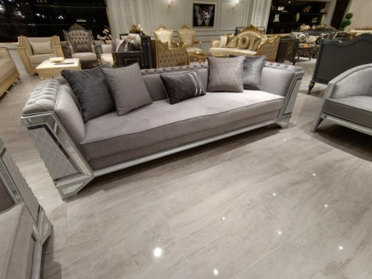 Chic Meble Zestaw sofowy zestaw 3+1+1 Zestaw sofowy 2x Fotel Grey