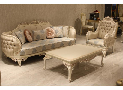 Stylowa Luksusowa 3-miejsce siedzące Sofa Salonowa Fotel Noble Meble Nowa
