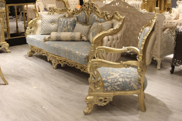 Chesterfield Sofa 3 miejsce do siedzenia Podkładka Sofa Classic Włókienniczy Drewno Nowe