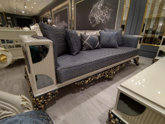 Luksusowa Sofa 3 miejsce do siedzenia Sofa Noble Elegancka Sofa do Salonu Art Deco Nowość