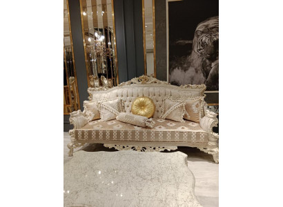 Elegancka Sofa 3 miejsce do siedzenia Noble Stylowe Meble do Salonu Sofa Beżowa Nowość