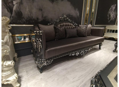 Elegancka sofa trzyosobowa nowoczesna 3 miejsce do siedzenia Stylowa sofa 3 miejsce do siedzenia brązowa