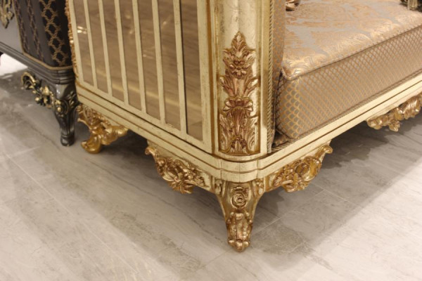Luksusowa Sofa 3 miejsce do siedzenia Włókienniczy Sofa Gold Design Meble 3er Chesterfield Podkładka Nowość