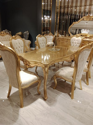 6x Zestaw Krzesła Kompletny projekt w stylu Art Deco Chesterfield Krzesła Włókienniczy Nowość