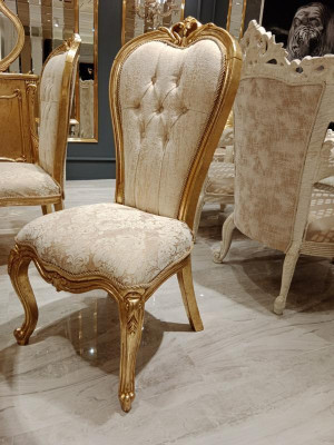 6x Zestaw Krzesła Kompletny projekt w stylu Art Deco Chesterfield Krzesła Włókienniczy Nowość