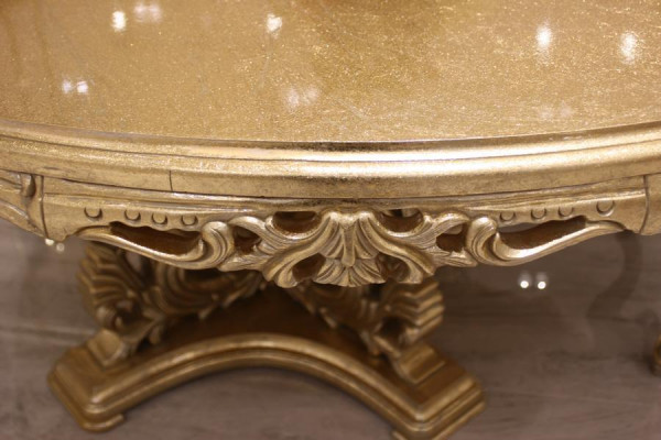 Luksusowy Stół obiadowy Okrągły Design Tabela classic jadalnia stoły Meble Gold Nowość