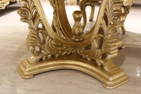Luksusowy Stół obiadowy Okrągły Design Tabela classic jadalnia stoły Meble Gold Nowość