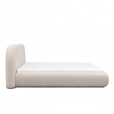 Beżowa Sypialnia Podwójne łóżko Round Textile Zatytuł Łóżka Tapicerowane Nowość