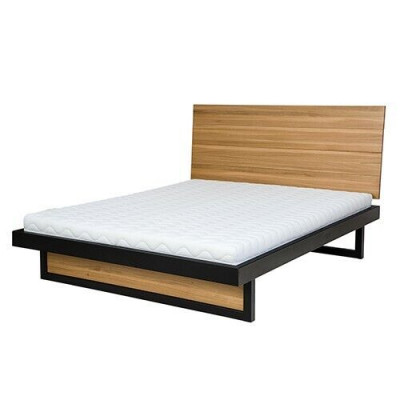 Łóżko Loft 140x200cm Masywne Drewno Sypialnia Meble Prawdziwe drewno Łóżko Dąb Metal