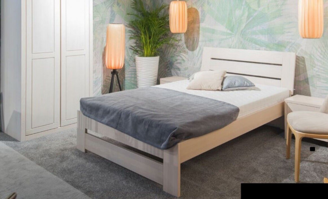 Łóżko Sypialnia Kompletny zestaw łóżka z 2 Szafki nocne 100x200cm Loft Solidny