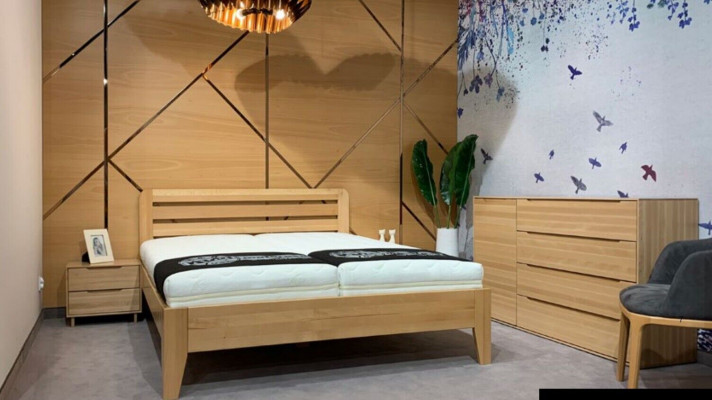Sypialnia Łóżko Drewniane Oryginalne Drewno Łóżko Hotelowe 180x200 Style Massive Meble bed