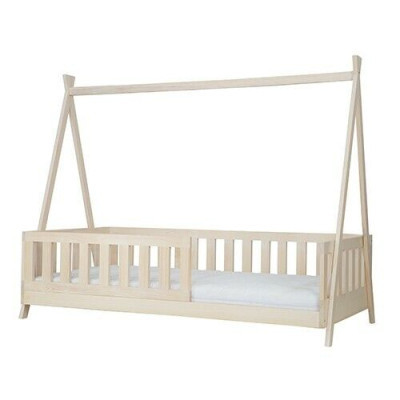 Łóżko Drewniane Oryginalne Drewno Łóżko Łóżko z Baldachimem Hotel 90x200 Style Solidne Meble Nowe