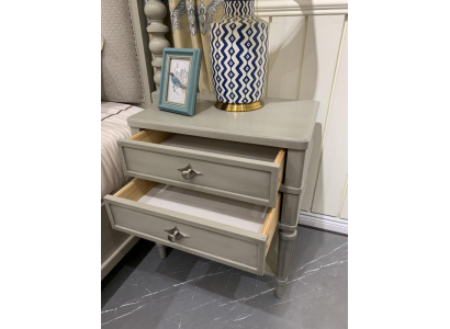 Stolik nocny Design Stoły boczne Sleep Pokój Drewno Konsole Meble Luxury Grey