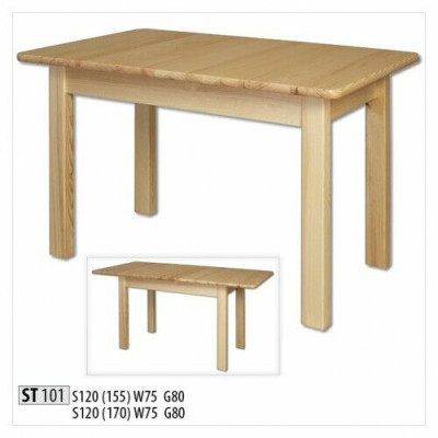 Stół obiadowy Drewno stoły Living Jadalnia Pokój Tabela 120/170x80cm Solidne drewniane stoły do ​​jadalni