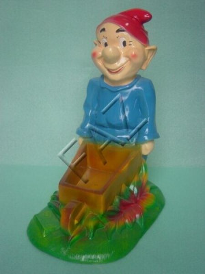 Krasnolud z Taczka Figurka Statua Ogrodowa Rzeźba Figurki Rzeźby Nowa 43 cm