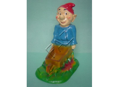Krasnolud z Taczka Figurka Statua Ogrodowa Rzeźba Figurki Rzeźby Nowa 43 cm