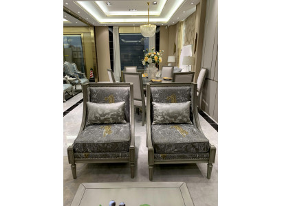 Fotel Luxury Podkładka Designer Włókienniczy 1 miejsce siedzące Podkładka Siedziba jednoosobowa Meble nowe