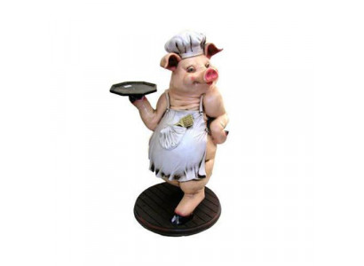 Pig Butler Rysunek Statua Figurki Posągi Rzeźba Restauracja Hotel 137cm Nowość