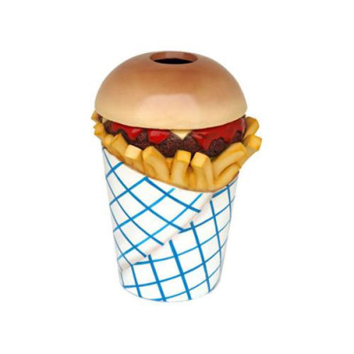 Rzeźba Fast Food Kosz na śmieci Wiadro Wiadro Restauracja Statua Figury Gastronomia