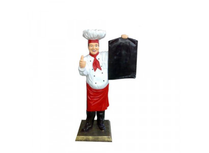 Figurka szefa kuchni statua rzeźba reklama figura menu tablica reklamowa restauracja 140cm