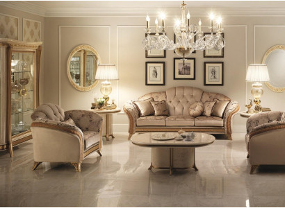Zestaw sofowy 3+2+1 miejsce siedzące Żywy krajobraz Sofa Couch Arredoclassic Ustawić Sofy